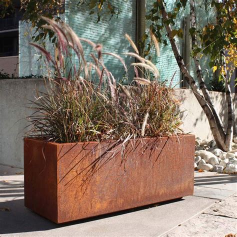 veradek corten steel long box planter|veradek metallic series span planter.